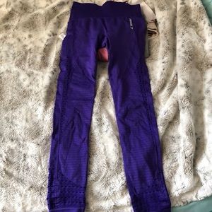 Purple gym shark yoga pants